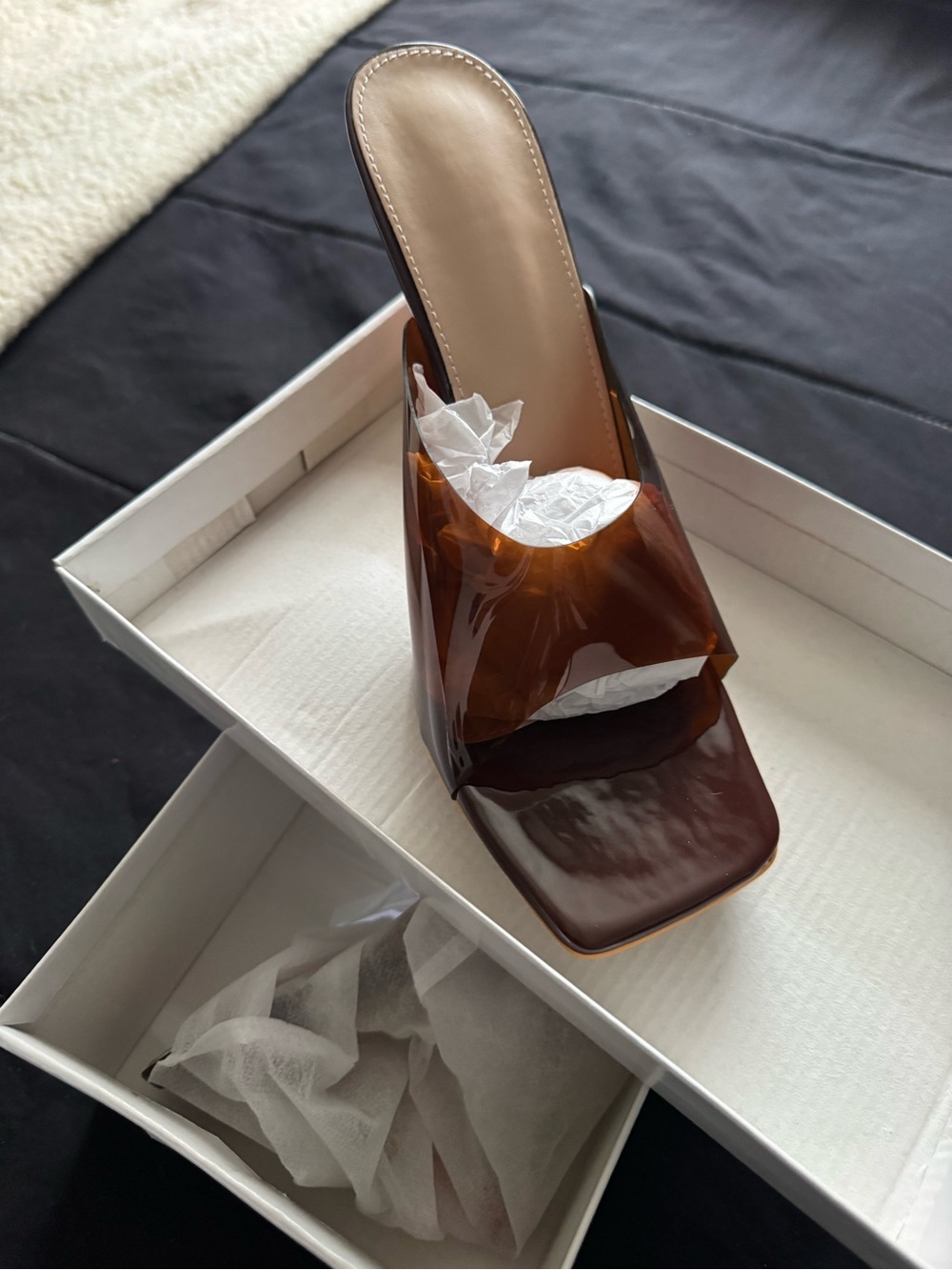 Amber Transparent High Heel Mule - Picture 2 of 2